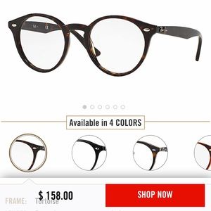 Ray-Ban RB2180V Round Tortoise Eyeglasses